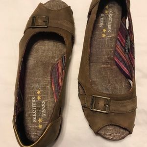 Skechers Original Bikers Sandals Size 8.5, Suede w/buckle, Little Wear.